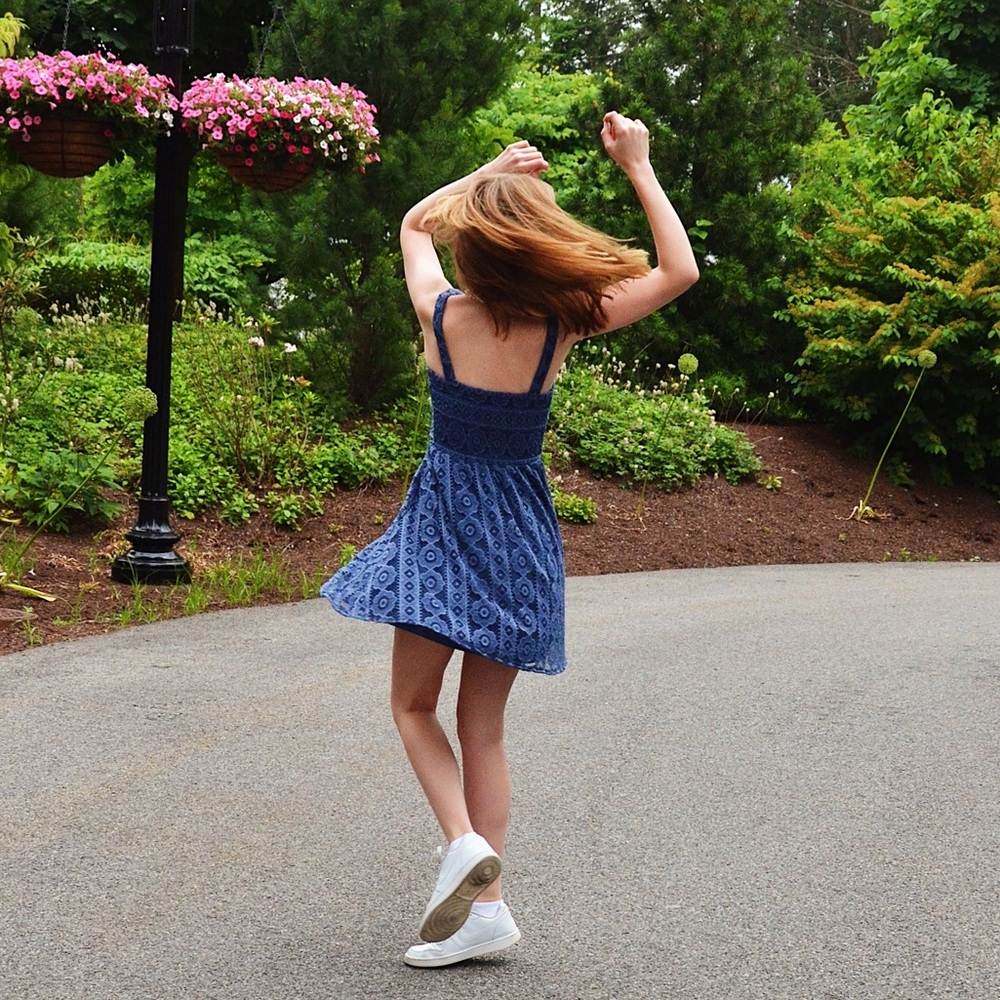 Navy blue lace dress